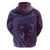 Hawaiian Manta Ray and Polynesian Tribal Tattoo Hoodie Purple Color LT03