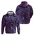 Hawaiian Manta Ray and Polynesian Tribal Tattoo Hoodie Purple Color LT03