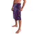 Hawaiian Manta Ray and Polynesian Tribal Tattoo Lavalava Purple Color LT03