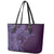 Hawaiian Manta Ray and Polynesian Tribal Tattoo Leather Tote Bag Purple Color LT03