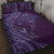 Hawaiian Manta Ray and Polynesian Tribal Tattoo Quilt Bed Set Purple Color LT03