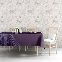 Hawaiian Manta Ray and Polynesian Tribal Tattoo Tablecloth Purple Color LT03