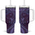 Hawaiian Manta Ray and Polynesian Tribal Tattoo Tumbler With Handle Purple Color