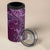 Hawaiian Manta Ray and Polynesian Tribal Tattoo 4 in 1 Can Cooler Tumbler Pink Color