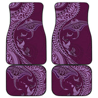 Hawaiian Manta Ray and Polynesian Tribal Tattoo Car Mats Pink Color LT03
