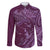 Hawaiian Manta Ray and Polynesian Tribal Tattoo Family Matching Mermaid Dress and Hawaiian Shirt Pink Color LT03