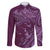 Hawaiian Manta Ray and Polynesian Tribal Tattoo Family Matching Puletasi and Hawaiian Shirt Pink Color LT03