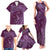 Hawaiian Manta Ray and Polynesian Tribal Tattoo Family Matching Tank Maxi Dress and Hawaiian Shirt Pink Color LT03