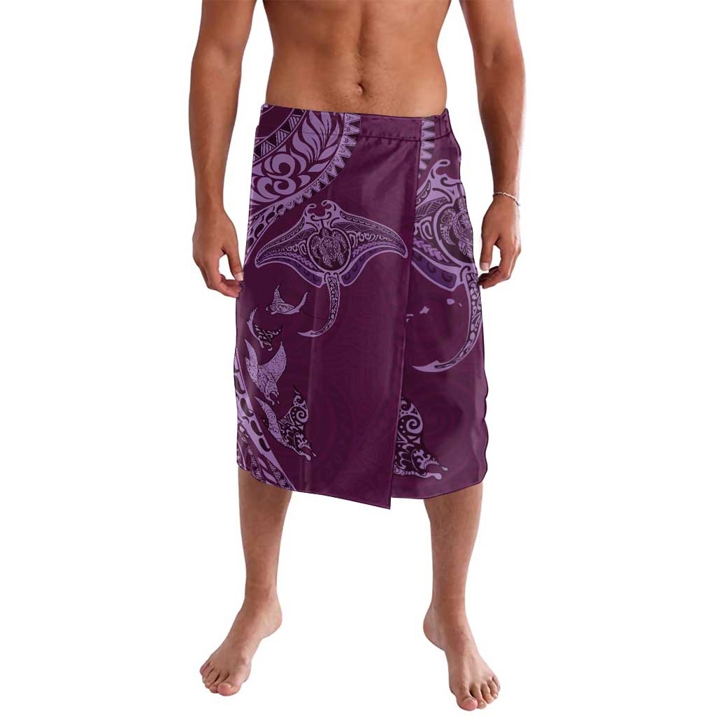 Hawaiian Manta Ray and Polynesian Tribal Tattoo Lavalava Pink Color LT03