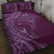 Hawaiian Manta Ray and Polynesian Tribal Tattoo Quilt Bed Set Pink Color LT03