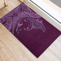 Hawaiian Manta Ray and Polynesian Tribal Tattoo Rubber Doormat Pink Color LT03