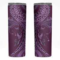 Hawaiian Manta Ray and Polynesian Tribal Tattoo Skinny Tumbler Pink Color LT03 Pink - Polynesian Pride