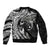 Hawaiian Manta Ray and Polynesian Tribal Tattoo Bomber Jacket Black Color LT03