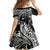 Hawaiian Manta Ray and Polynesian Tribal Tattoo Family Matching Mermaid Dress and Hawaiian Shirt Black Color LT03