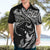 Hawaiian Manta Ray and Polynesian Tribal Tattoo Hawaiian Shirt Black Color LT03