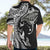 Hawaiian Manta Ray and Polynesian Tribal Tattoo Hawaiian Shirt Black Color LT03