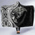 Hawaiian Manta Ray and Polynesian Tribal Tattoo Hooded Blanket Black Color LT03