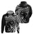 Hawaiian Manta Ray and Polynesian Tribal Tattoo Hoodie Black Color LT03