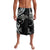 Hawaiian Manta Ray and Polynesian Tribal Tattoo Lavalava Black Color LT03