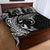 Hawaiian Manta Ray and Polynesian Tribal Tattoo Quilt Bed Set Black Color LT03