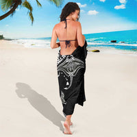 Hawaiian Manta Ray and Polynesian Tribal Tattoo Sarong Black Color LT03
