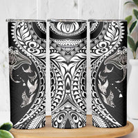 Hawaiian Manta Ray and Polynesian Tribal Tattoo Skinny Tumbler Black Color LT03 - Polynesian Pride