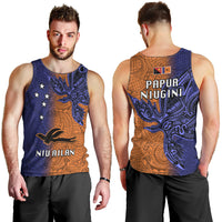 Papua New Guinea New Ireland Province Men Tank Top PNG Birds Of Paradise Polynesian Arty Style LT03 - Polynesian Pride