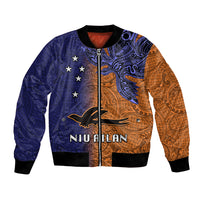 Custom Papua New Guinea New Ireland Province Bomber Jacket PNG Birds Of Paradise Polynesian Arty Style LT03 Unisex Orange - Polynesian Pride