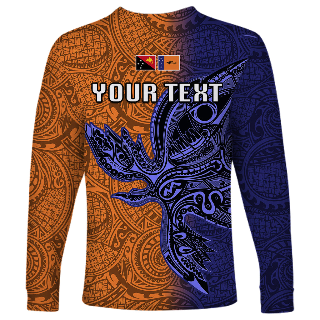 Custom Papua New Guinea New Ireland Province Long Sleeve Shirt PNG Birds Of Paradise Polynesian Arty Style LT03 - Polynesian Pride