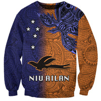 Custom Papua New Guinea New Ireland Province Sweatshirt PNG Birds Of Paradise Polynesian Arty Style LT03 Unisex Orange - Polynesian Pride