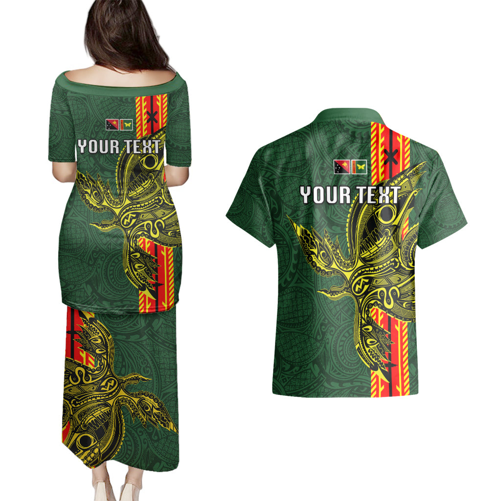 Custom Papua New Guinea Oro Province Couples Matching Puletasi Dress and Hawaiian Shirt PNG Birds Of Paradise Polynesian Arty Style LT03 - Polynesian Pride