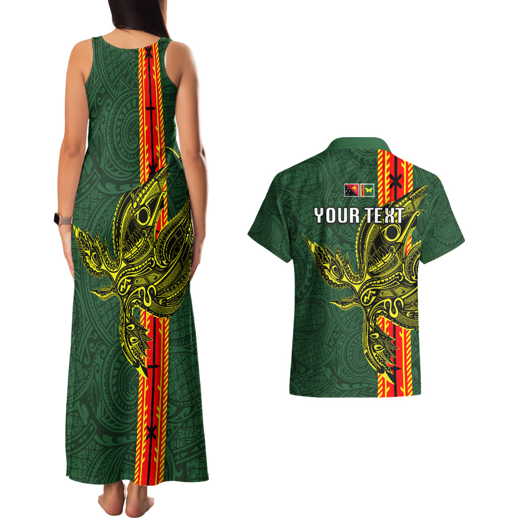 Custom Papua New Guinea Oro Province Couples Matching Tank Maxi Dress and Hawaiian Shirt PNG Birds Of Paradise Polynesian Arty Style LT03 - Polynesian Pride