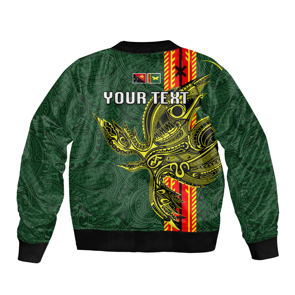 Custom Papua New Guinea Oro Province Sleeve Zip Bomber Jacket PNG Birds Of Paradise Polynesian Arty Style LT03 - Polynesian Pride