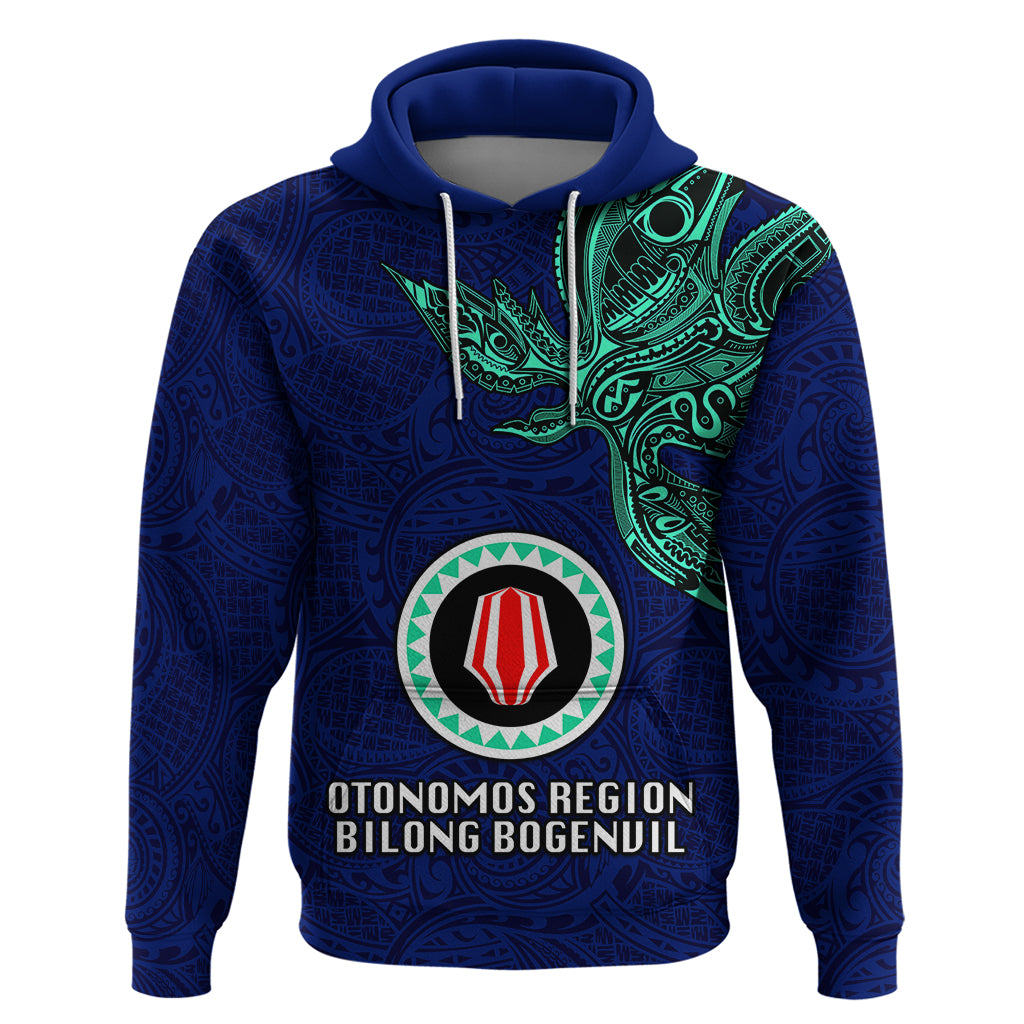 Papua New Guinea Bougainville Hoodie PNG Birds Of Paradise Polynesian Arty Style LT03 Blue - Polynesian Pride