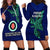 Papua New Guinea Bougainville Hoodie Dress PNG Birds Of Paradise Polynesian Arty Style LT03 - Polynesian Pride