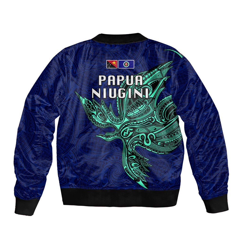 Papua New Guinea Bougainville Sleeve Zip Bomber Jacket PNG Birds Of Paradise Polynesian Arty Style LT03 - Polynesian Pride