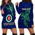 Custom Papua New Guinea Bougainville Hoodie Dress PNG Birds Of Paradise Polynesian Arty Style LT03 - Polynesian Pride