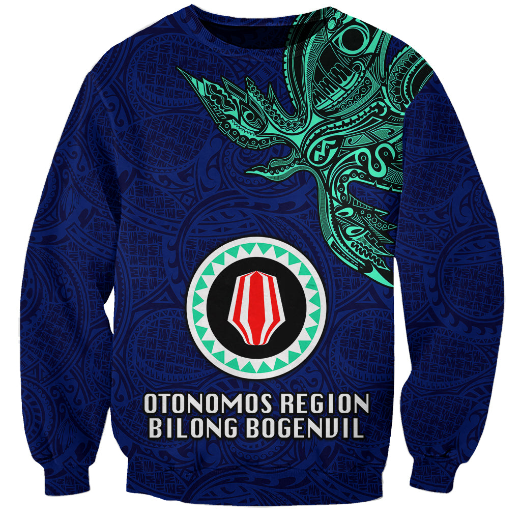 Custom Papua New Guinea Bougainville Sweatshirt PNG Birds Of Paradise Polynesian Arty Style LT03 Unisex Blue - Polynesian Pride