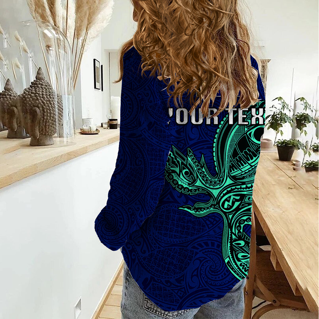 Custom Papua New Guinea Bougainville Women Casual Shirt PNG Birds Of Paradise Polynesian Arty Style LT03 - Polynesian Pride