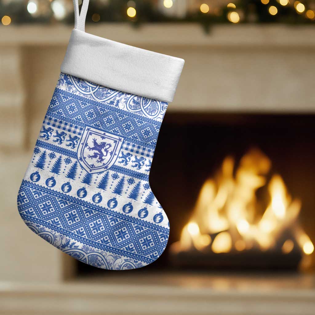 Scottish Christmas Christmas Stocking Scotland Thistle and Celtic Knot White-Blue Color - Polynesian Pride