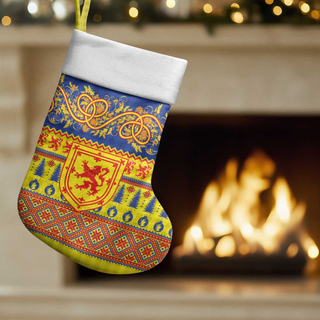 Scottish Christmas Christmas Stocking Scotland Thistle and Celtic Knot Yellow-Red Color - Polynesian Pride