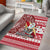 Hawaii Mele Kalikimaka Area Rug Santa Claus Surfing with Hawaiian Pattern Striped Red Style LT03 - Polynesian Pride