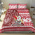 Hawaii Mele Kalikimaka Bedding Set Santa Claus Surfing with Hawaiian Pattern Striped Red Style LT03 - Polynesian Pride