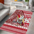 Custom Hawaii Mele Kalikimaka Area Rug Santa Claus Surfing with Hawaiian Pattern Striped Red Style LT03 - Polynesian Pride