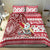 Custom Hawaii Mele Kalikimaka Bedding Set Santa Claus Surfing with Hawaiian Pattern Striped Red Style LT03 - Polynesian Pride