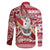Custom Hawaii Mele Kalikimaka Family Matching Tank Maxi Dress and Hawaiian Shirt Santa Claus Surfing with Hawaiian Pattern Striped Red Style LT03 - Polynesian Pride
