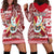 Custom Hawaii Mele Kalikimaka Hoodie Dress Santa Claus Surfing with Hawaiian Pattern Striped Red Style LT03 - Polynesian Pride