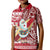 Custom Hawaii Mele Kalikimaka Kid Polo Shirt Santa Claus Surfing with Hawaiian Pattern Striped Red Style LT03 Kid Red - Polynesian Pride