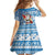 Hawaii Mele Kalikimaka Family Matching Long Sleeve Bodycon Dress and Hawaiian Shirt Santa Claus Surfing with Hawaiian Pattern Striped Blue Style LT03 - Polynesian Pride