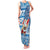 Hawaii Mele Kalikimaka Family Matching Tank Maxi Dress and Hawaiian Shirt Santa Claus Surfing with Hawaiian Pattern Striped Blue Style LT03 Mom's Dress Blue - Polynesian Pride